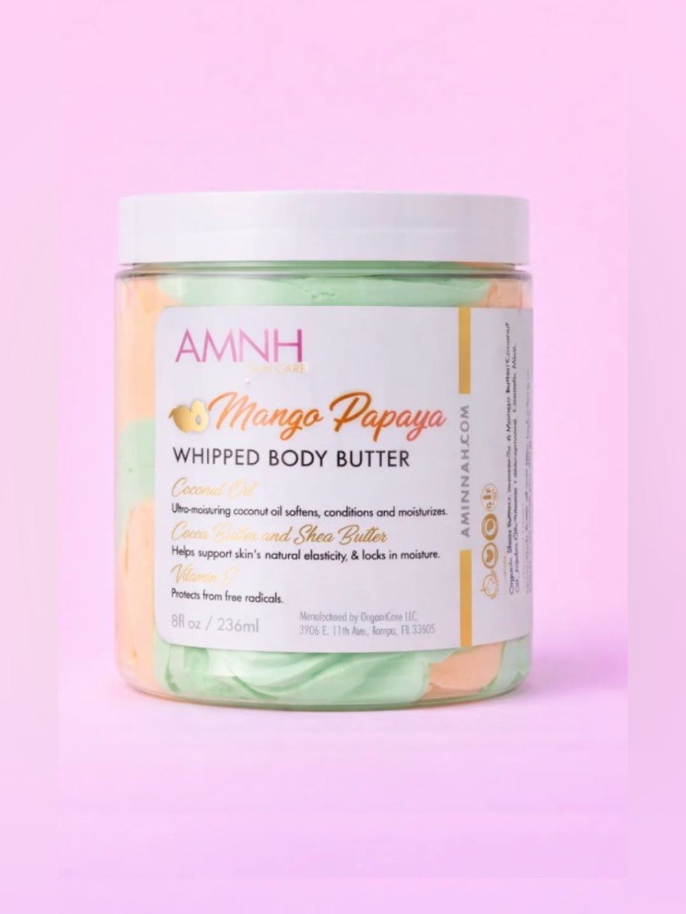 🆕 AMINNAH Mango Papaya Whipped Body Butter - Pink
